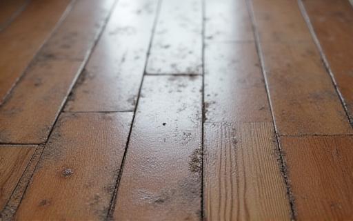 Dusty hardwood floor