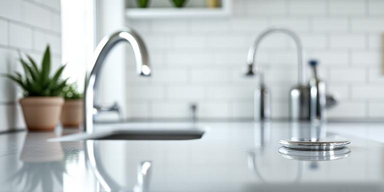 Sparkling clean kitchen counter and appliances